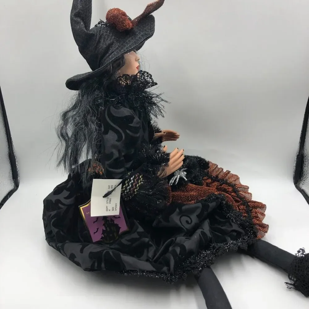 Wicked Witch Figurine Moonlight Manor With Tags Spiders Halloween Decor Haunted